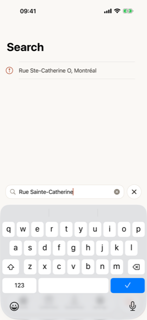 Searching for a Montréal address